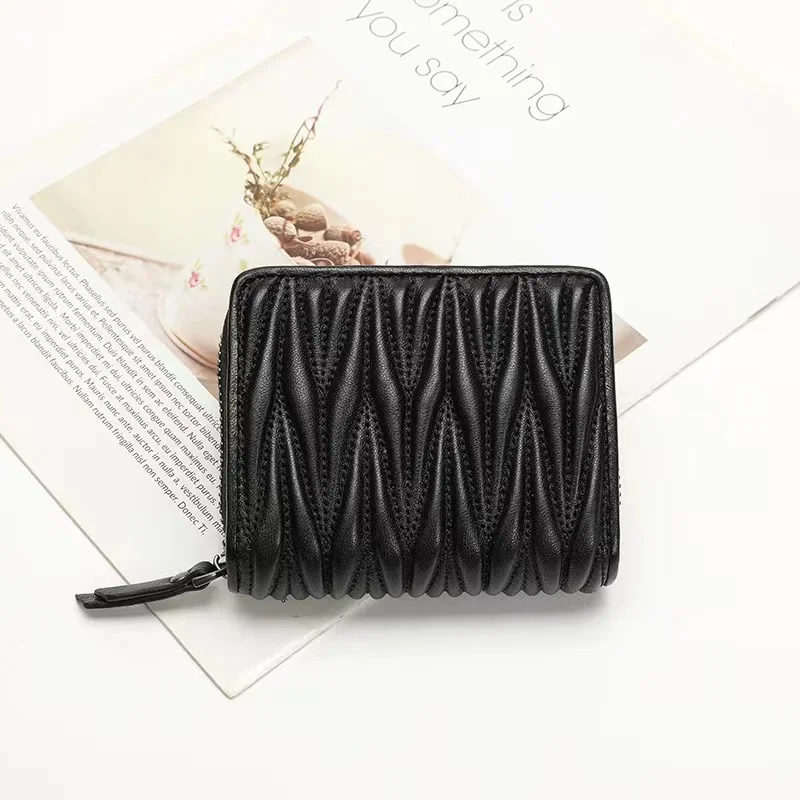 Luxury Quilted Bags - Echtes Lammfell Falten Design Damen Kurze