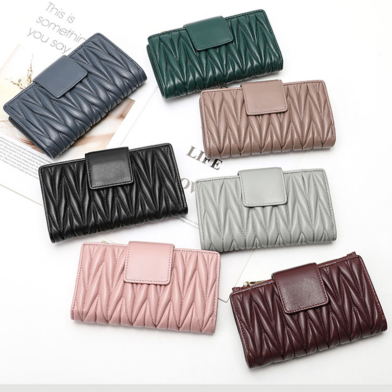 Luxury Quilted Bags - Faltiges 100 % Schaffell-Geldbörse aus echtem
