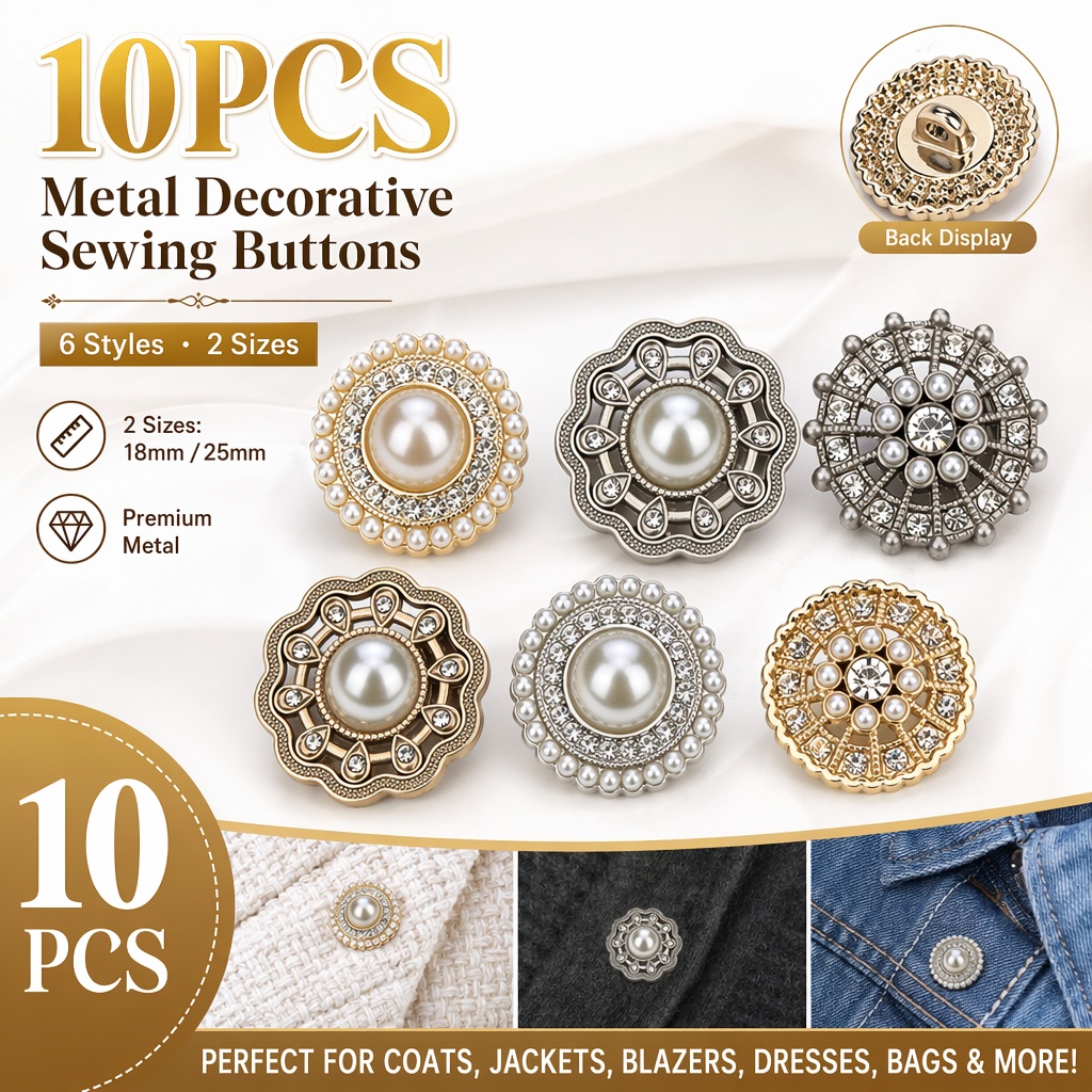 10 Stück luxuriöse Metallknöpf – Luxury Bags Dry Clean Bewertung und Preis